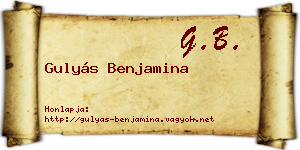 Gulyás Benjamina névjegykártya